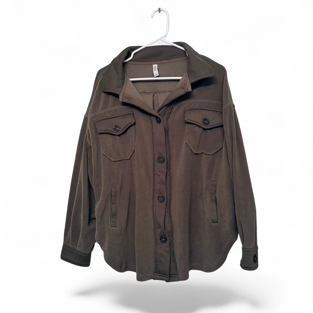 Zenana Outfitters Dark Olive Utility Jacket